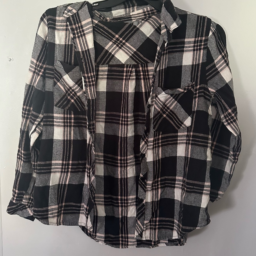 Pink white and black flannel - Charlotte Russe